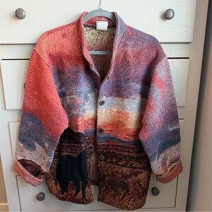 Vintage Tapestry Oversized Southwestern Style Jacket